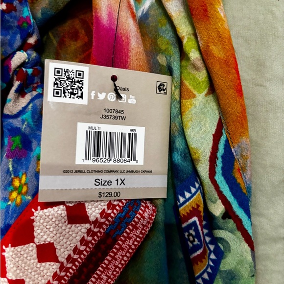 John Mark Multicolor Geometric Blouse - Picture 6 of 11